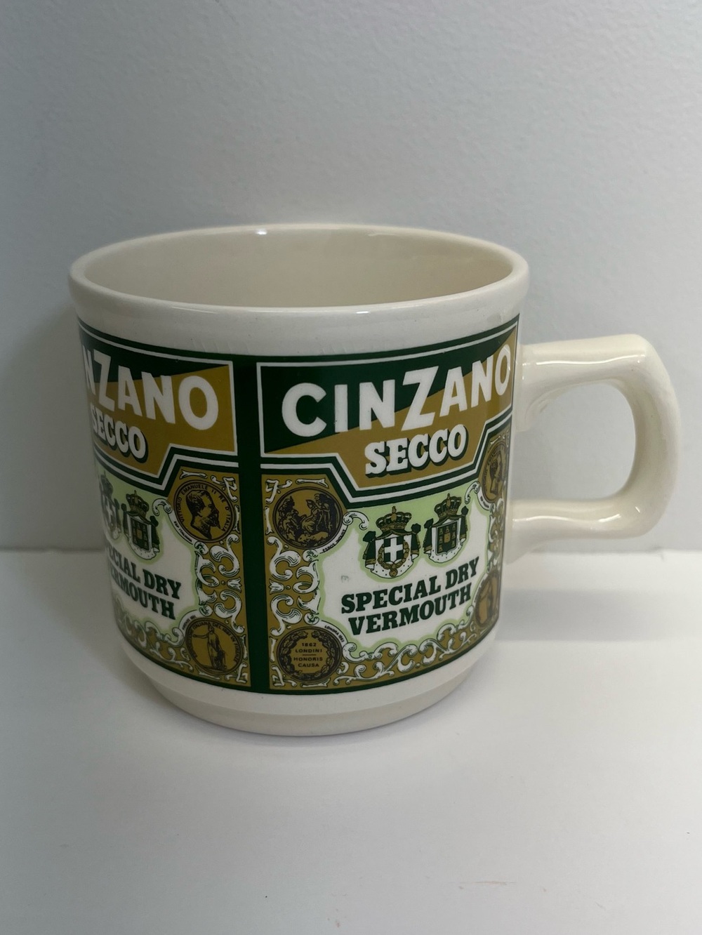 Vintage - Cinzano Secco Special Dry Vermouth - Ceramic Mug - Collectible